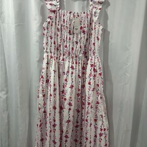 Floral Womens Dress in Pink and White
